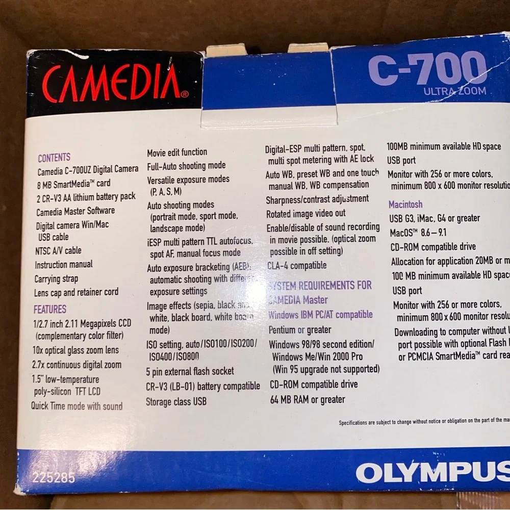 Olympus C-700 Ultra Zoom Camera - Silver and Black